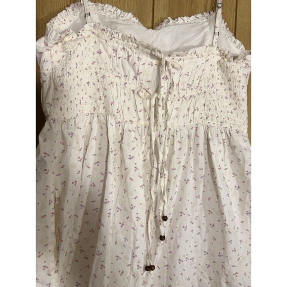 Free People Women's Gabby Cherry Pattern Dress Size L 100% Cotton - Picture 5 of 11